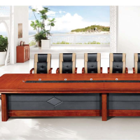 颂泰 HK/D-9560 会议桌长桌贴实木皮会议台油漆 胡桃色/红檀色 //