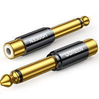 绿联AV169 6.35mm公转RCA莲花母转接头80731