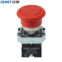 正泰 NP2-BS542 急停按钮开关常闭紧急停止开关 蘑菇头自锁转动复位按钮
