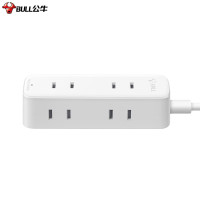 公牛插座 基础蓝白款 多孔长线多功能电插板 分控开关拖线板 4位[迷你插座]1.8米 GN-A140