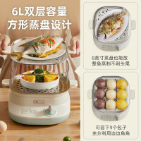 小熊 DZG-C60W9多功能家用双层不锈钢电蒸锅6L