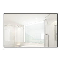 益美洁铝合金80*120经典黑卫生间浴室镜酒店宾馆卫浴镜子