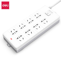 得力 18170-05插座_8组_5米_PVC袋装(白)(只)