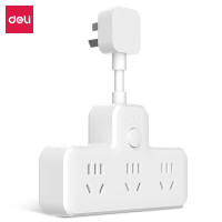 得力 LU5004延长线插座_3组_彩盒装(白)(个)