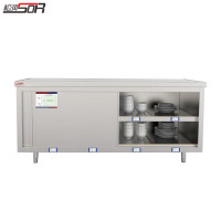 松润 不锈钢工作台商用操作台置物柜储物柜厨房柜子打荷台切菜桌子带拉门案板 SOR-L301[4D标识]单通