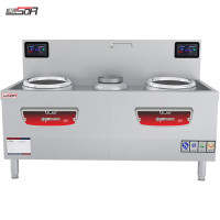 松润 SOR-N103大功率商用电磁大炒炉大锅灶爆炒炉 双水尾[380V双炒双温2*15KW]
