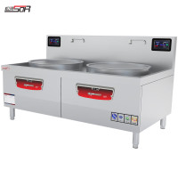 松润 双蒸大锅灶商用电磁炉大功率电磁灶电灶台电炒炉食堂饭店电炉灶 双灶 SOR-N207[80双蒸380V 2*20KW