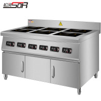 松润 SOR-N406柜式电磁炉商用煲仔炉大功率平面多眼电磁炉单炉尺寸300*300mm [6头*3.5KW]