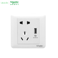 施耐德 A3B42610US1U_WE畅意 磨砂白 五孔 USB