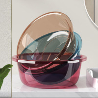 益美洁 23cm*8.5cm透明圆形洗脸盆颜色随机发小号