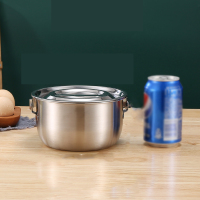 册宣 3042餐厅不锈钢猪油盆煲汤多用盆304 本色中号(19.5cm)无提