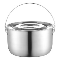 册宣 3048餐厅不锈钢猪油盆煲汤多用盆304 本色加大号(25.5cm)带提