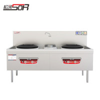 松润 燃气灶商用猛火炒菜灶炉台具不锈钢爆炒炉 1500*800*800mm SOR-P105[双炒单]