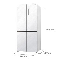 美菱 冰箱十字四门 BCD -600WUP9BT 雪山白