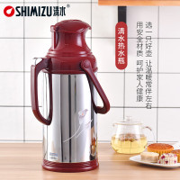 清水热水瓶家用大容量3.2L保温瓶暖瓶暖壶玻璃内胆保温壶3272红色