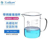垒固 高硼硅加厚带柄把手玻璃烧杯 带柄刻度烧杯 300ml1个/盒