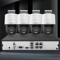 海康威视 摄像头监控套装4路400万全彩室外poe网线供电云台语音对讲带2T硬盘140MY-TE