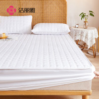 洁丽雅(Grace)床笠可水洗加厚夹棉床罩床单防尘罩 防滑床垫保护套 白色 1.8米床