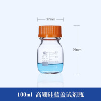 垒固 玻璃蓝盖试剂瓶密封瓶带刻度螺口丝口蓝盖瓶高硼透明 500ml
