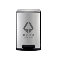 册宣 商场酒店家用果皮箱户外脚踏缓降不锈钢分类垃圾桶带盖干湿分类桶 脚踏环境桶50L单桶