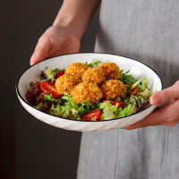 益美洁 陶瓷碗中式釉中彩米饭碗4.5英寸创意面碗 小碗 汤碗 微波炉可用 6只装 鸟语