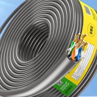 山泽 工程级超五类千兆网线 无氧铜高速CAT5e类非屏蔽工程家装网络布线监控专用POE供电箱线灰色50米 SZ-5050