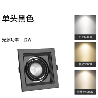 建牧 单头黑壳格栅斗胆灯12w开孔尺寸100*100