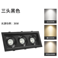 建牧 三头黑壳格栅斗胆灯36w开孔尺寸100*300