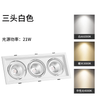 建牧 三头白壳格栅斗胆灯21w开孔尺寸100*300