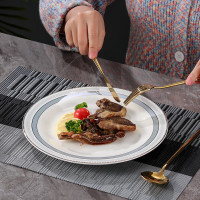 册宣 陶瓷牛排盘家用菜盘子10英寸欧式西餐盘酒店商用微波炉可用云海间