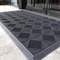 益美洁 三合一地垫防滑地垫脚垫门口商用迎宾耐磨脚垫电梯口欢迎光临防滑垫三合一室外地垫 单刷60*90cm灰色