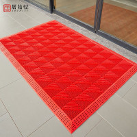 益美洁 三合一防滑脚垫镂空除尘防水门垫迎宾商用酒店地垫商场公司室外拼块刮泥拼接蹭土垫 单刷75*120cm红色