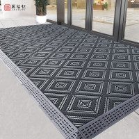 益美洁 三合一地垫拼接垫入户门垫进门防滑垫室外商用三合一防滑除尘垫酒店塑料拼接地垫 三刷120*180cm灰色