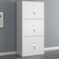 册宣 工具柜铁皮柜办公室财务会计凭证柜资料储物收纳文件五节柜带锁 通体三节工具柜