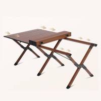 骆驼 173BABP095 户外露营铝合金蛋卷桌折叠桌63*60cm