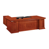 颂泰 A-0724 班台含侧柜办公桌主管桌经理桌贴实木木皮油漆 2400*1100*760 胡桃色/红檀色