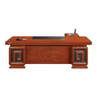 颂泰 A-2024 班台含侧柜办公桌主管桌经理桌贴实木木皮油漆 2400*1100*760 胡桃色/红檀色