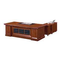颂泰 B-5624 班台含侧柜办公桌主管桌经理桌贴实木木皮油漆 2400*1150*760 胡桃色/红檀色