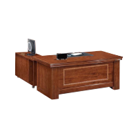 颂泰 B-3218 班台含侧柜办公桌主管桌经理桌贴实木木皮油漆 1800*950*760 胡桃色/红檀色