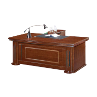 颂泰 B-5218 班台含侧柜办公桌主管桌经理桌贴实木木皮油漆 1800*950*760 胡桃色/红檀色