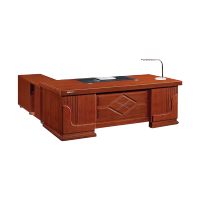 颂泰 B-3922 班台含侧柜办公桌主管桌经理桌贴实木木皮油漆 2200*1050*760 胡桃色/红檀色