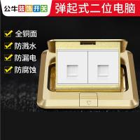 公牛 GD1地插双电脑 弹起式