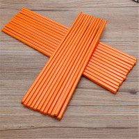 册宣 密胺酒店筷子食堂餐厅饭店彩色密胺仿瓷筷子10双装家用筷 桔色筷子24cm