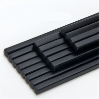 册宣 密胺酒店筷子食堂餐厅饭店彩色密胺仿瓷筷子10双装家用筷 黑色筷子24cm