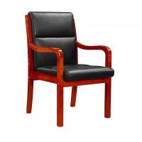 仓迪 CD-YQ-D607 西皮 实木椅中式办公椅会议椅皮革座椅