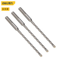 得力(deli) 电锤圆柄两坑两槽钻头混凝土钻头(5支装)14*160圆柄DL-Y14160