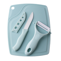 册宣清新三件套水果刀削皮器橙皮器菜板TM02宝宝辅食便捷家用