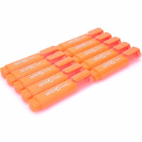 宝克(BAOKE)荧光笔MP460水性颜料绘画标记学生划重点斜头记号笔(橙色)10只