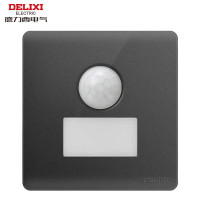 德力西电气(DELIXI ELECTRIC)开关插座面板 CD219大板无边框系列 经典款 人体感应-10只/盒-枪灰色