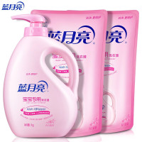 蓝月亮宝宝婴儿洗衣液 植物成分百合香儿童专用洗衣液:1kg+袋1kg×2